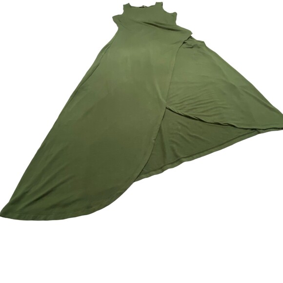 Tart Collections Women Faux Wrap Asymmetrical Maxi Dress Green Size Small - Picture 13 of 16